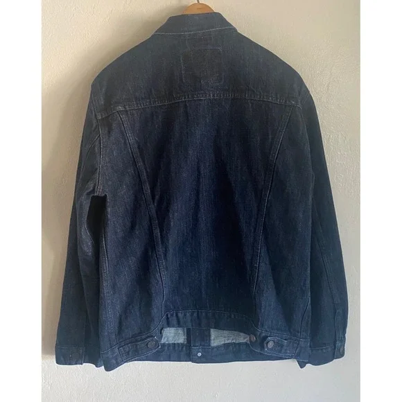 Levi's Denim Trucker Jacket Classic Fit Dark Wash Jean Jacket XL EUC
